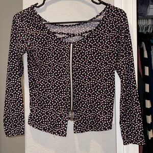 Heart Love Zipper up soft long sleeve